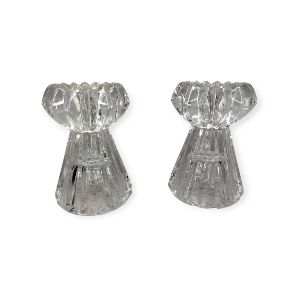 Mikasa Diamond Fire Pair of Crystal Candle Holders 4